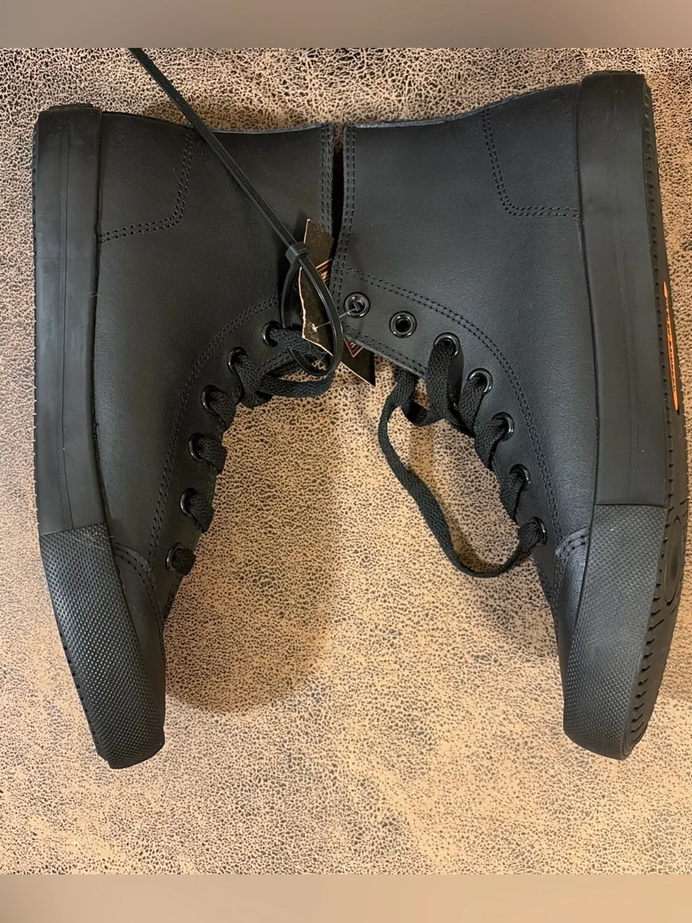 Harley-Davidson Men's Nathan High-Top Black or White Leather Sneakers Size 8
